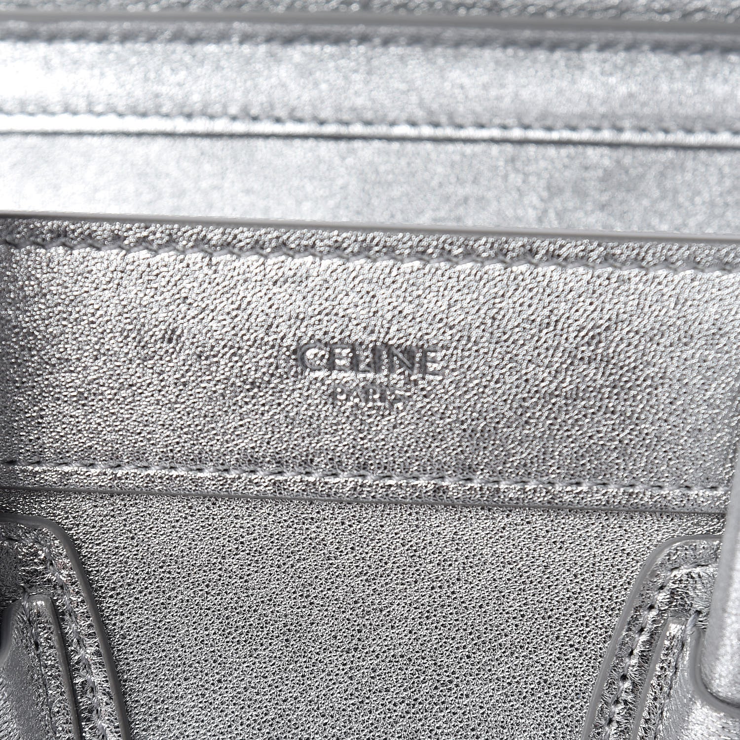 Celine Laminated Lambskin Nano Luggage Silver 6 of 11