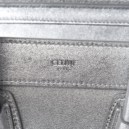 Celine Laminated Lambskin Nano Luggage Silver 6 of 11