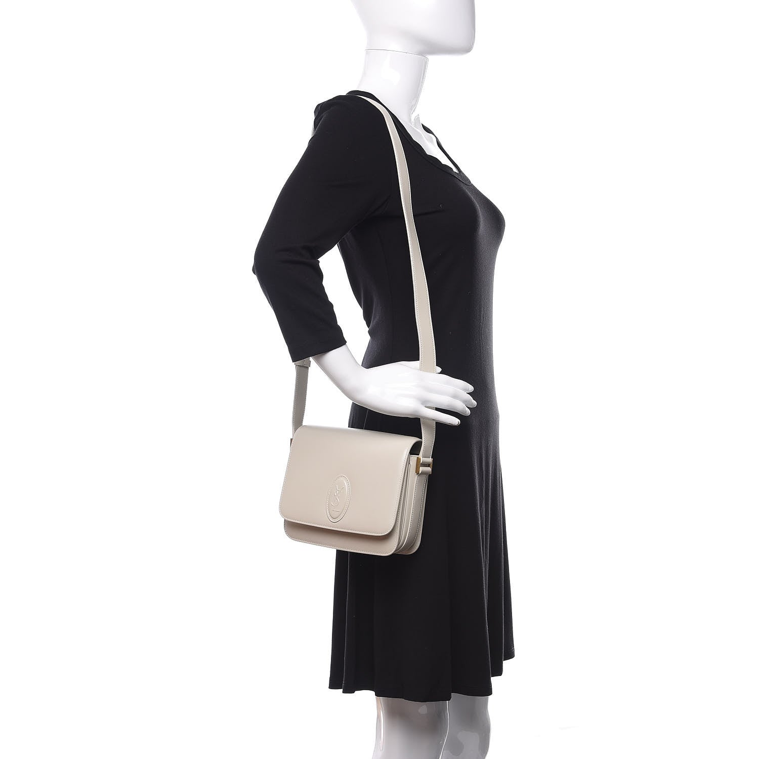 Saint Laurent Calfskin Le 61 Shoulder Bag White 2 of 10