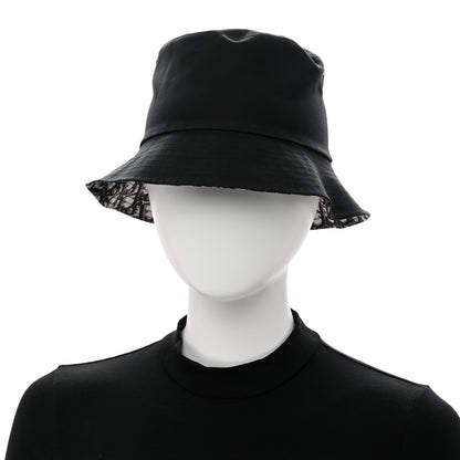 Christian Dior Polyester Cotton Oblique Reversible Teddy-D Brim Bucket Hat 56 Black 3 of 10