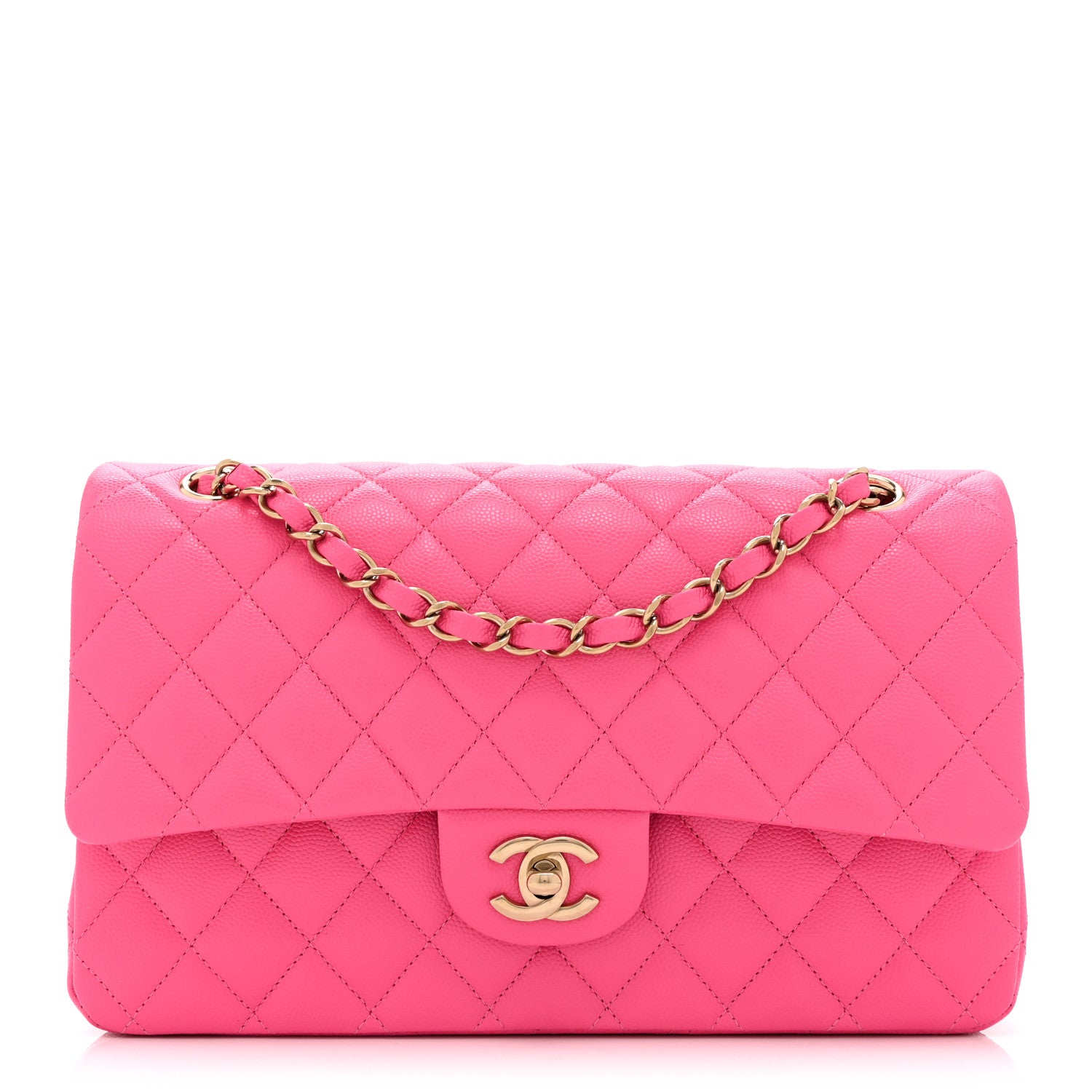 Chanel Caviar Quilted Medium Double Flap Pink 1 of 10