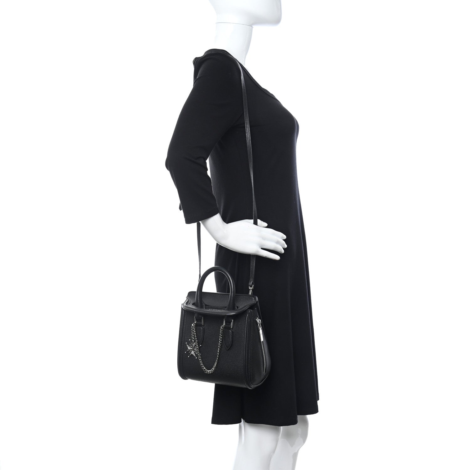 Alexander McQueen Grained Calfskin Small Heroine Black 2 of 9