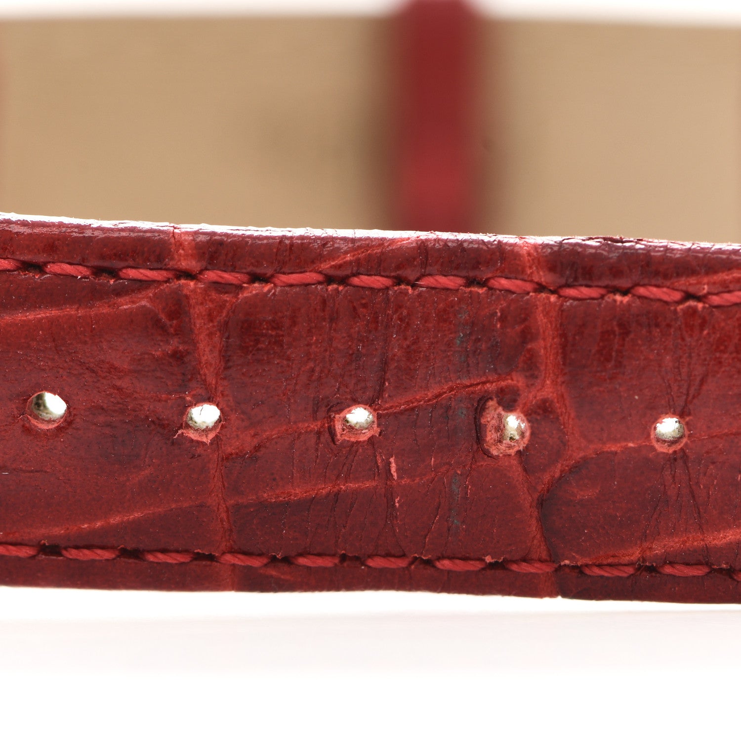 Fendi Stainless Steel Alligator Diamond Bezel Mother of Pearl 22mm Quartz Watch Red 5 of 5