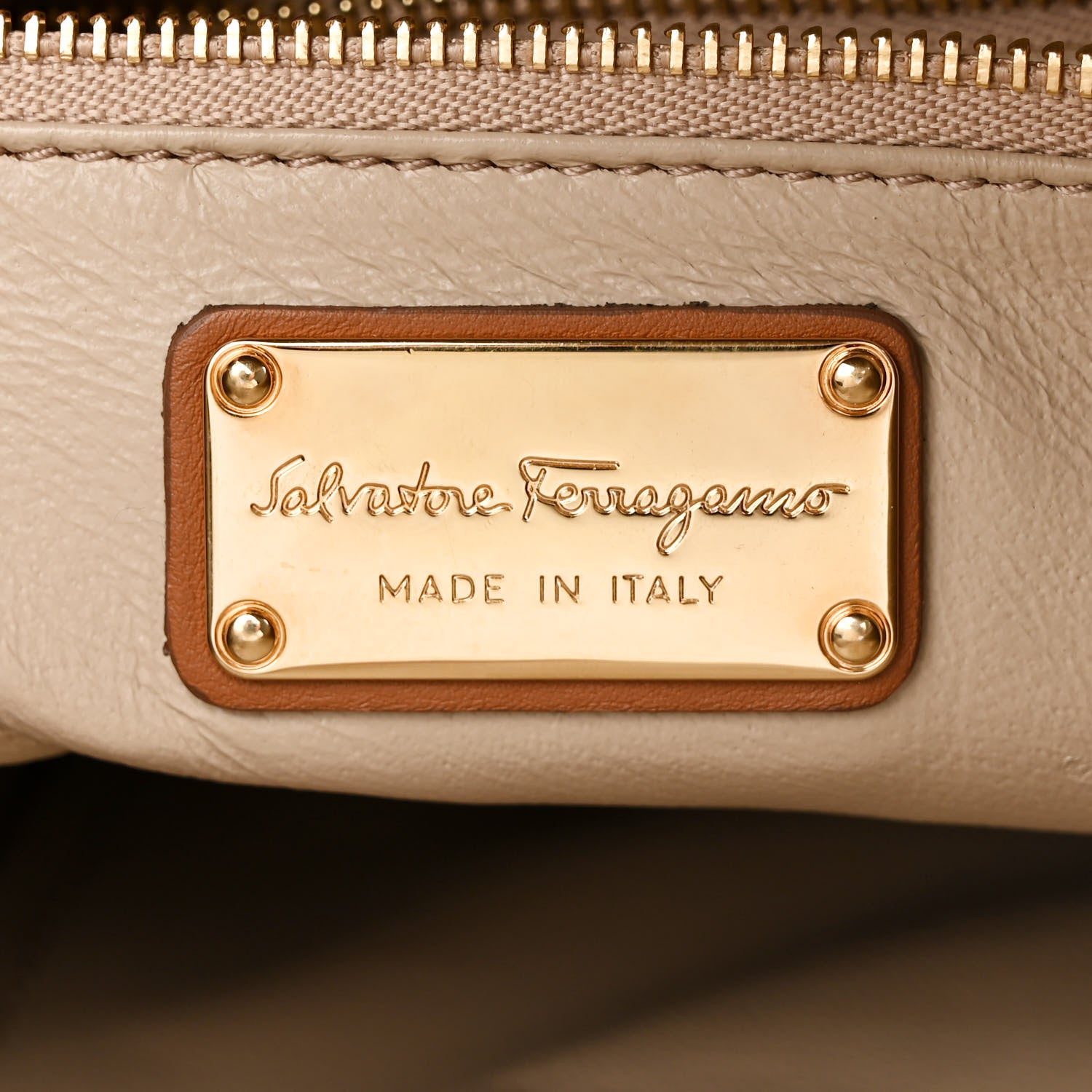 Salvatore Ferragamo Calfskin Large Sookie Satchel Brown 6 of 12