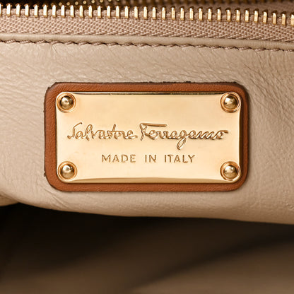 Salvatore Ferragamo Calfskin Large Sookie Satchel Brown 6 of 12