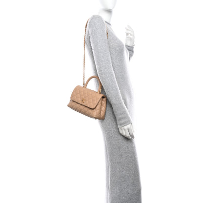 Chanel Caviar Quilted Mini Coco Handle Flap Beige 2 of 11