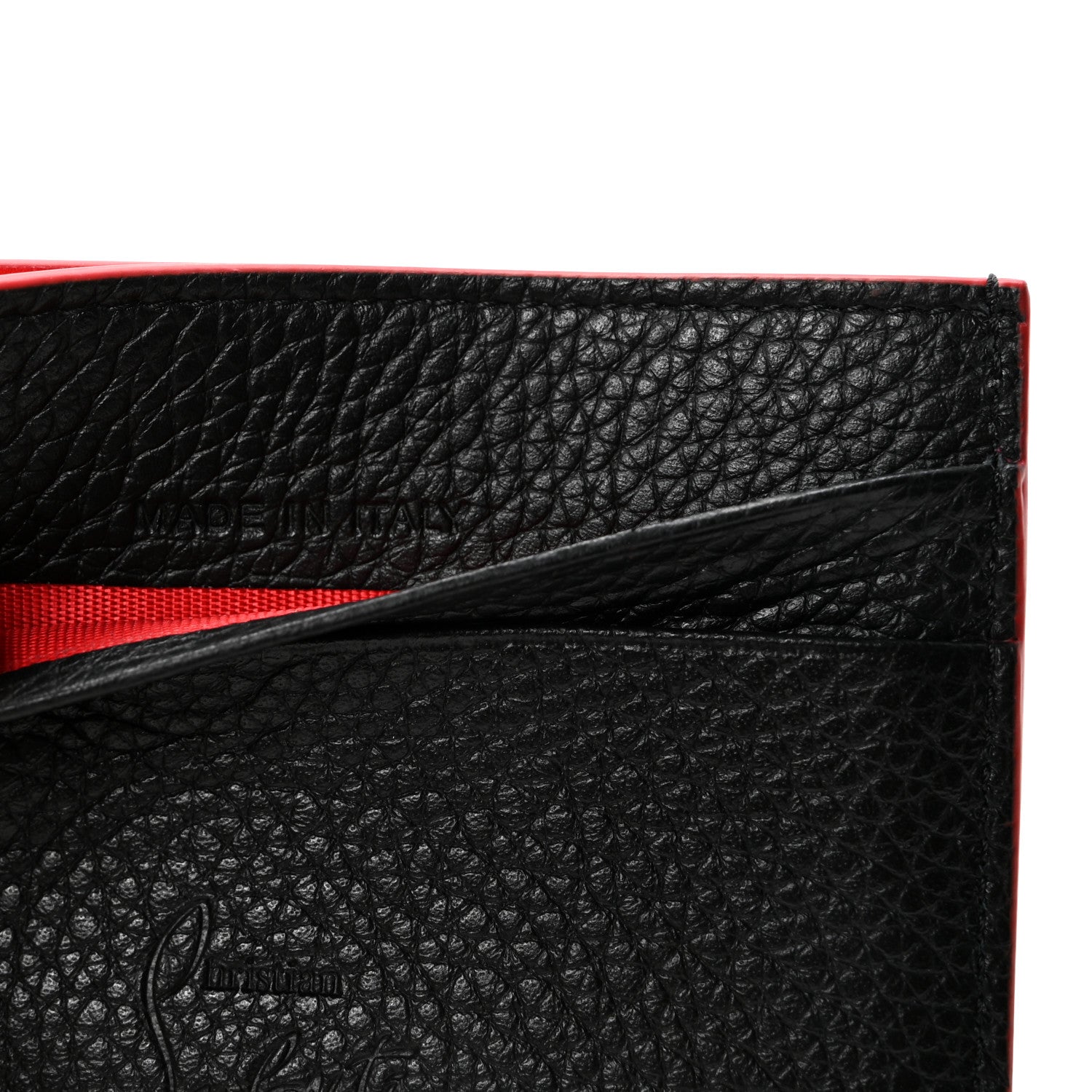 Christian Louboutin Calfskin Paris Spikes Kios Card Holder Black