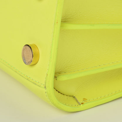 Saint Laurent Calfskin Nano Sac De Jour Neon Yellow 14 of 19