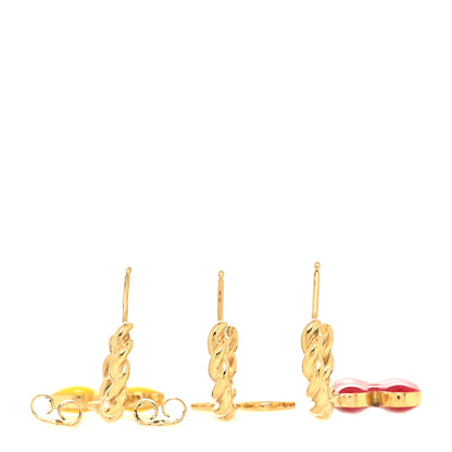 Louis Vuitton Sweet Monogram Earrings Set of Red Yellow 3 of 3