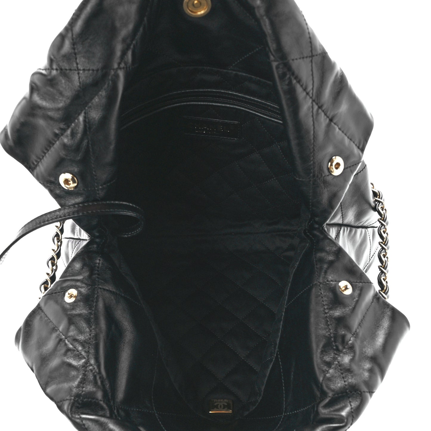 Shiny Calfskin Quilted Small Chanel 22 Black