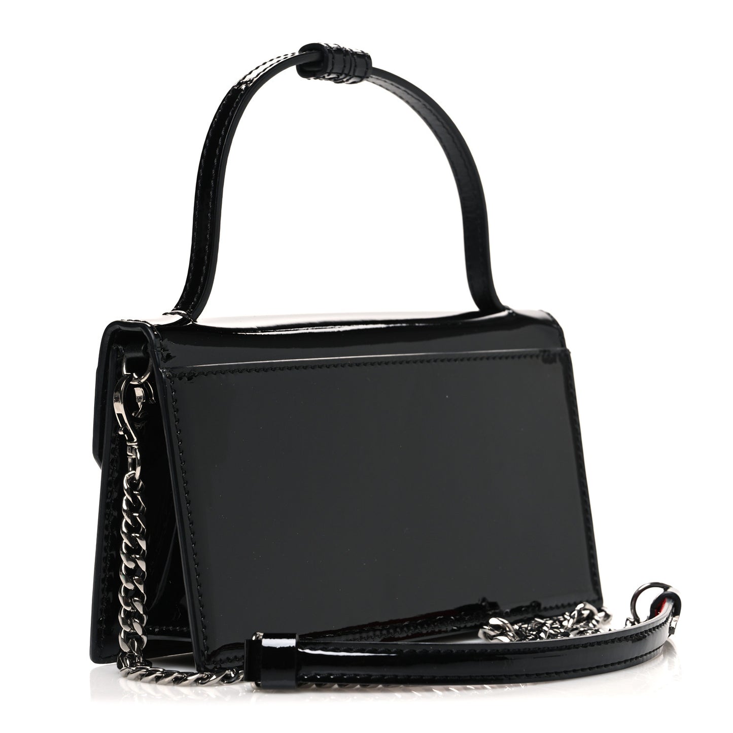 Patent Calfskin Mini Elisa Baguette Black