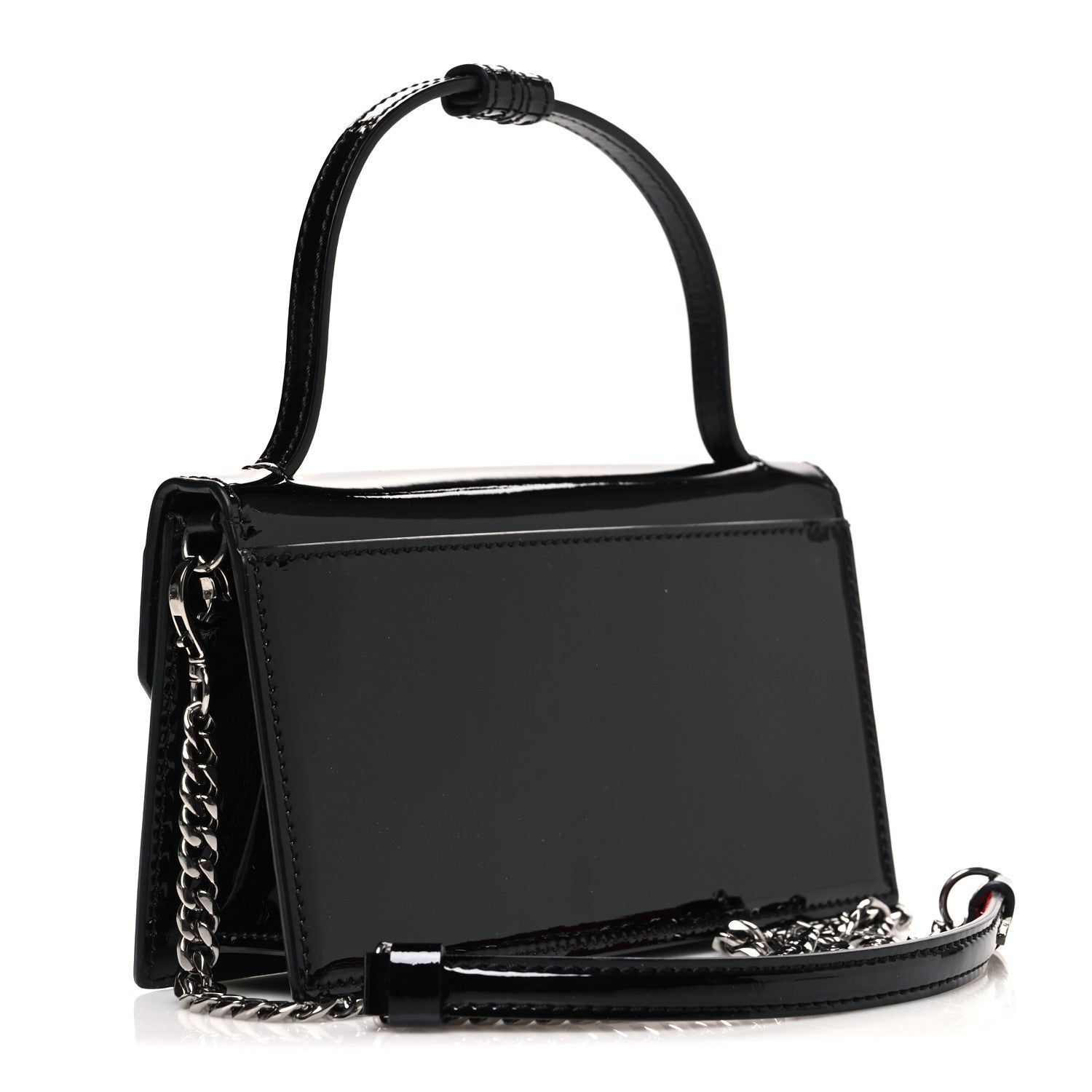 Christian Louboutin Patent Calfskin Mini Elisa Baguette Black 3 of 10