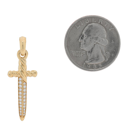 David Yurman 18K Yellow Gold Diamond Petrvs Dagger Amulet Pendant 2 of 3