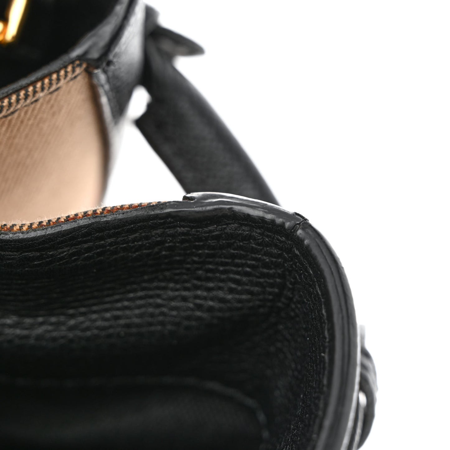 Grainy Calfskin House Check Large Banner Tote Black