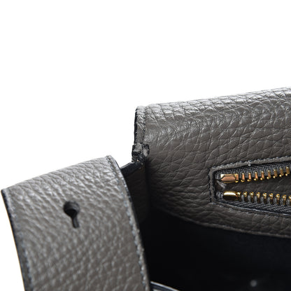 Tom Ford Grained Calfskin Soft Jennifer Saddle Bag Graphite 11 of 14