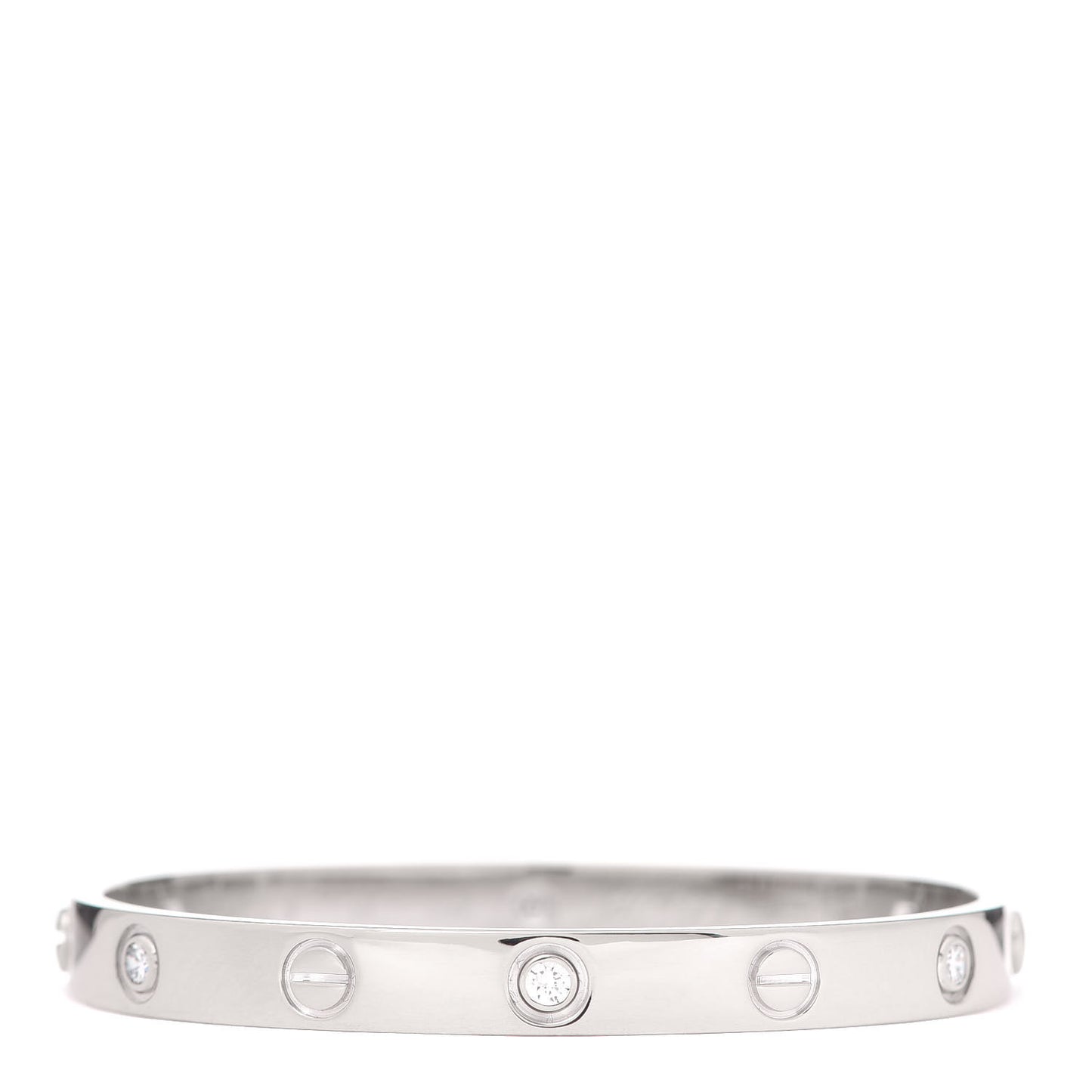 18K White Gold 6 Diamond LOVE Bracelet 16