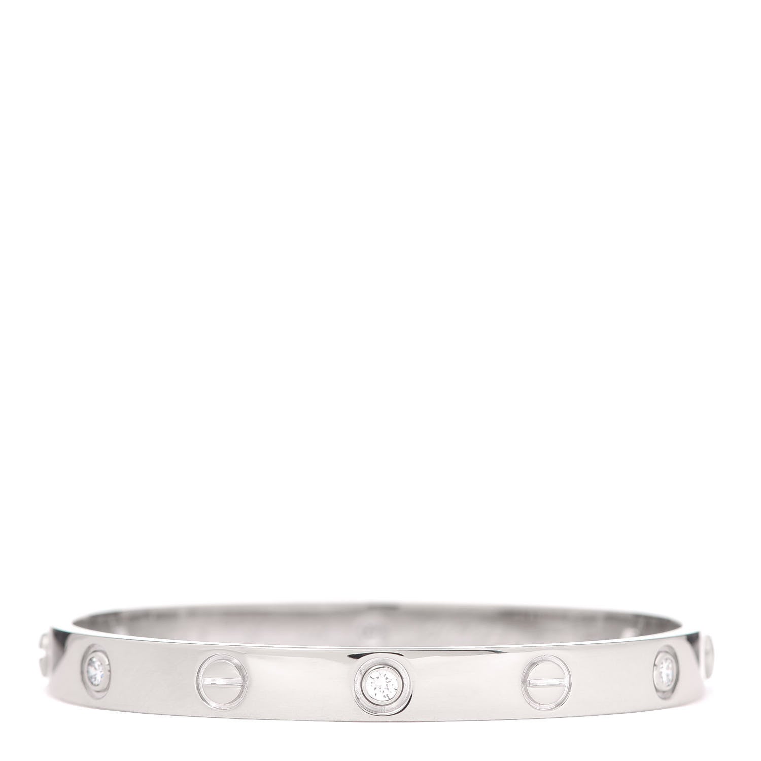Cartier 18K White Gold 6 Diamond LOVE Bracelet 16 1 of 6