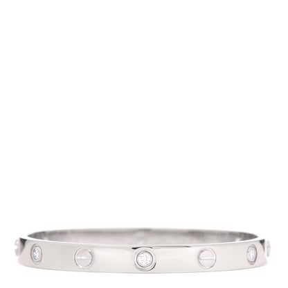 Cartier 18K White Gold 6 Diamond LOVE Bracelet 16 1 of 6