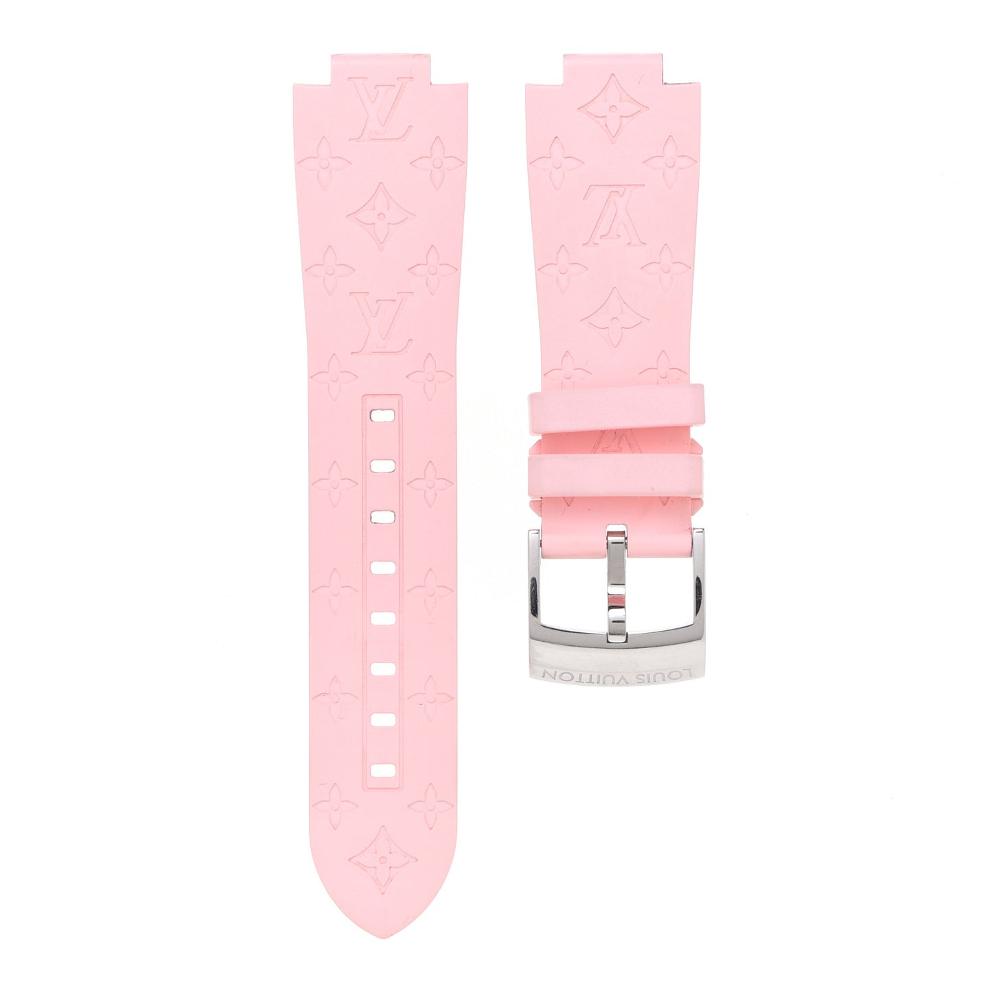Rubber Monogram Tambour 10mm Watch Strap Pink