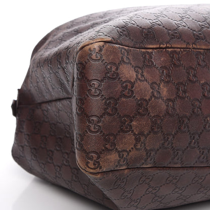 Gucci Guccissima Large Horsebit Chain Hobo Chocolate Brown 12 of 15