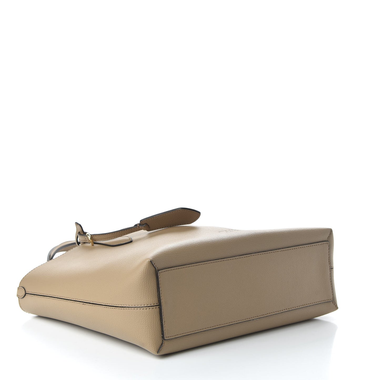 Grainy Calfskin Haymarket Check Medium Reversible Tote Camel