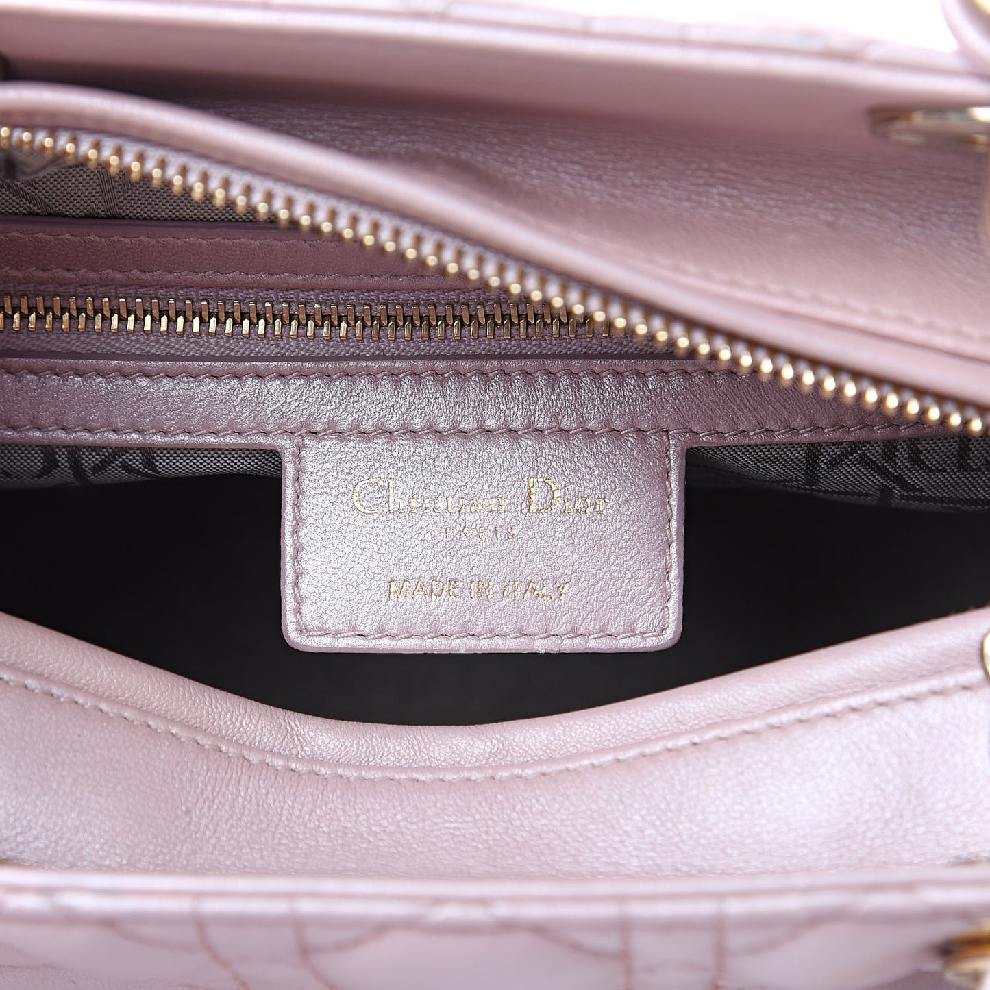 Pearly Lambskin Cannage Medium Lady Dior Lotus