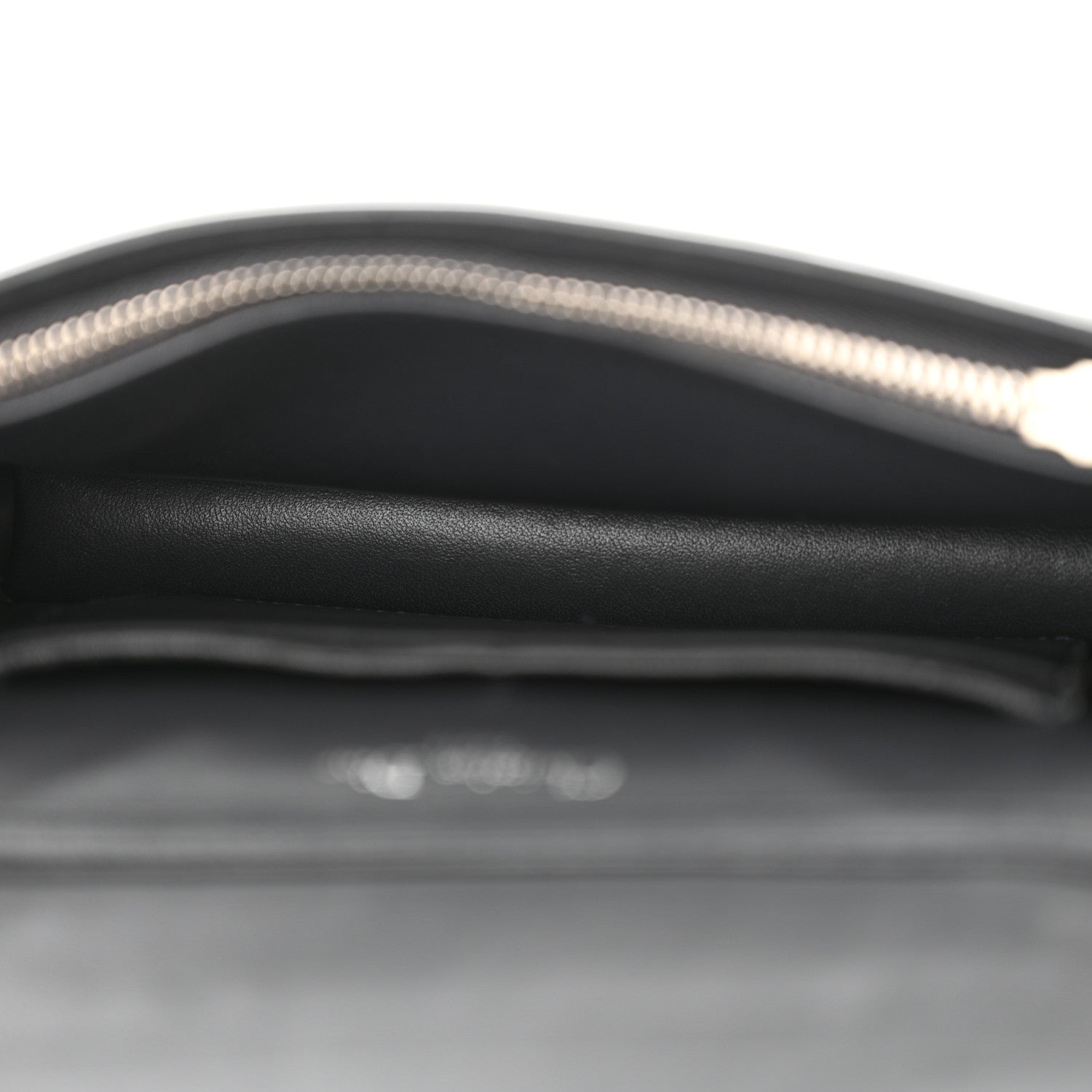 Christian Dior Metallic Patent Micro-Cannage Diorama Wallet on Chain Pouch Silver 5 of 14