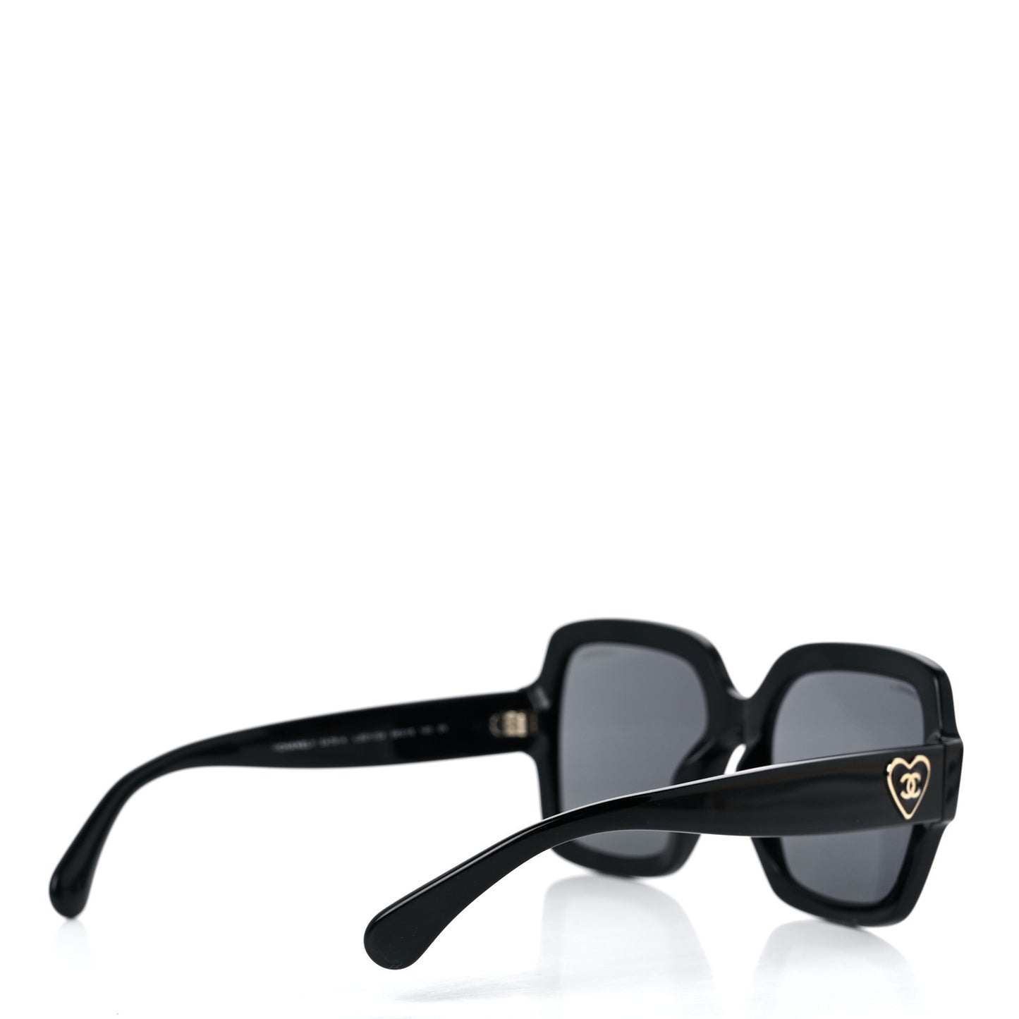 Acetate Square Heart Sunglasses 5479-A Black