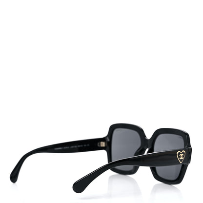 Chanel Acetate Square Heart Sunglasses 5479-A Black 4 of 10