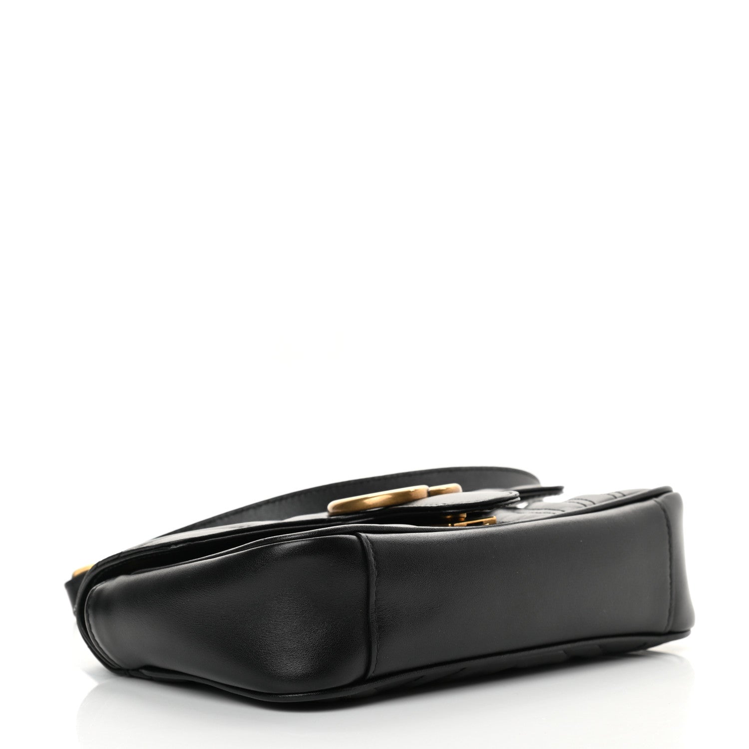 Gucci Calfskin Matelasse Mini GG Marmont Shoulder Bag Black 4 of 12