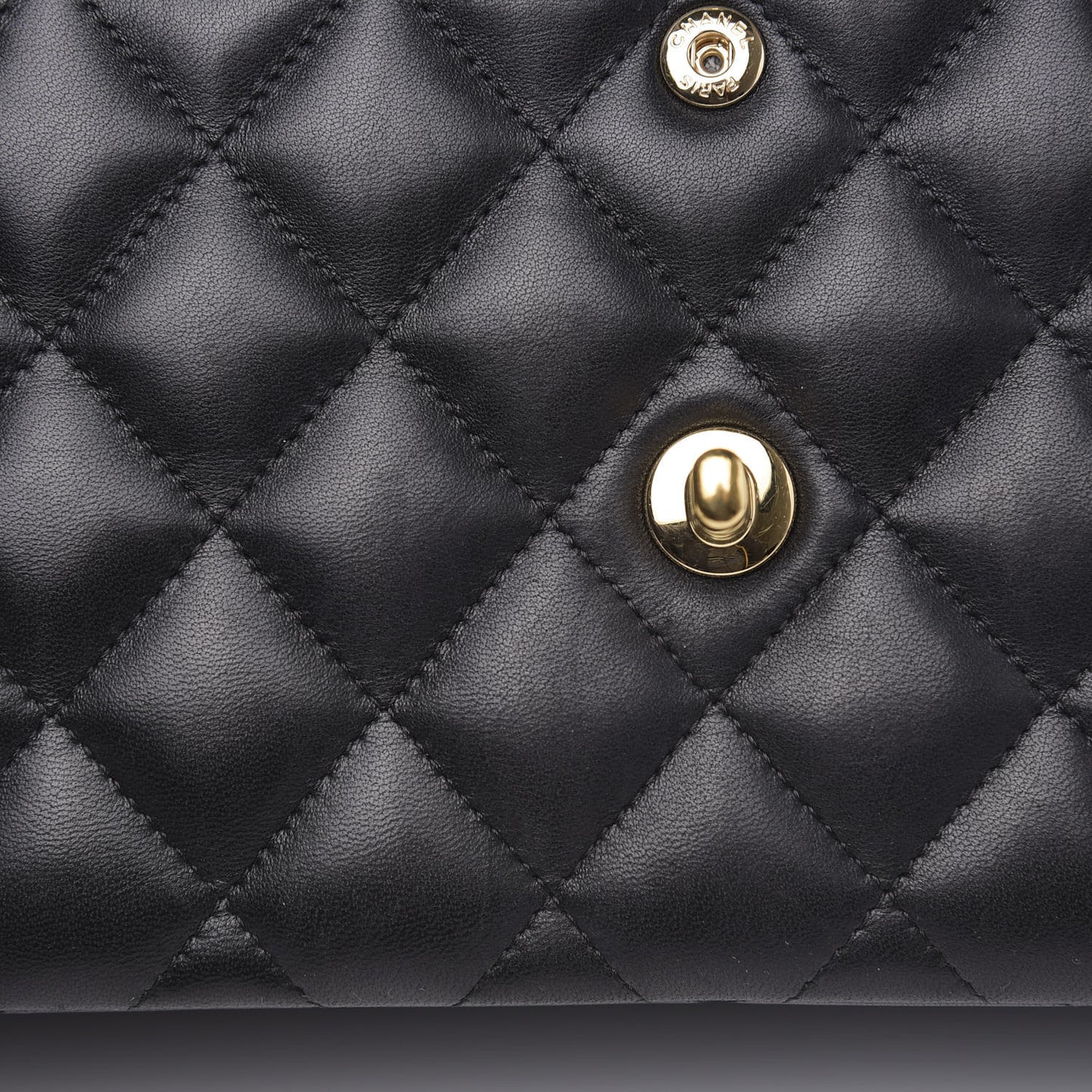 Lambskin Quilted Jumbo Double Flap Black