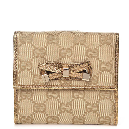 Gucci Monogram Princy Compact French Flap Wallet Gold 1 of 7