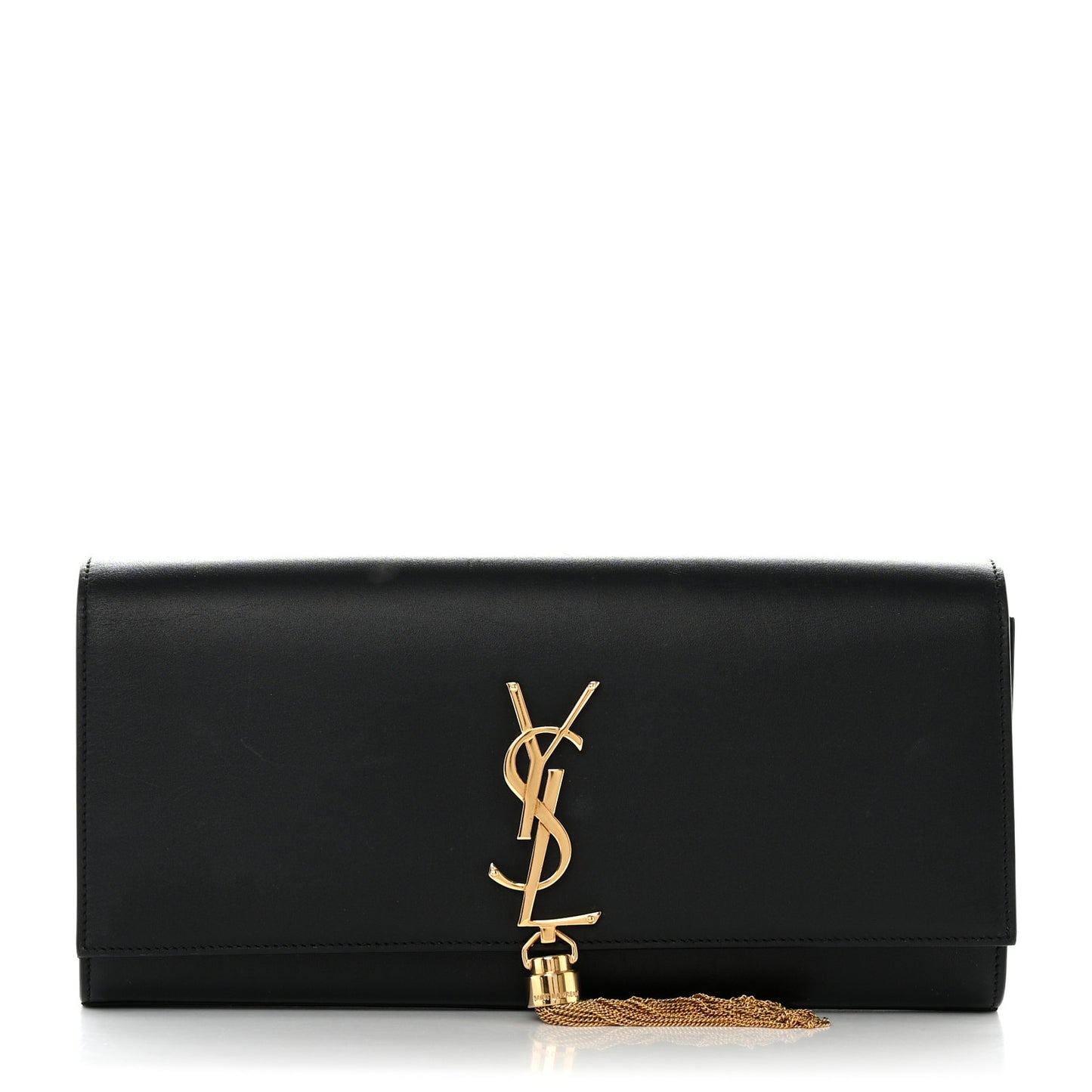 Calfskin Classic Monogram Tassel Clutch Black
