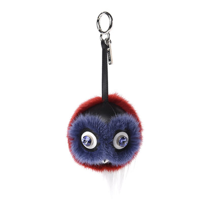 Fendi Mink Goat Fur QuTweet Funkyfur Bag Bug Charm Pimento Black Multicolor 1 of 4