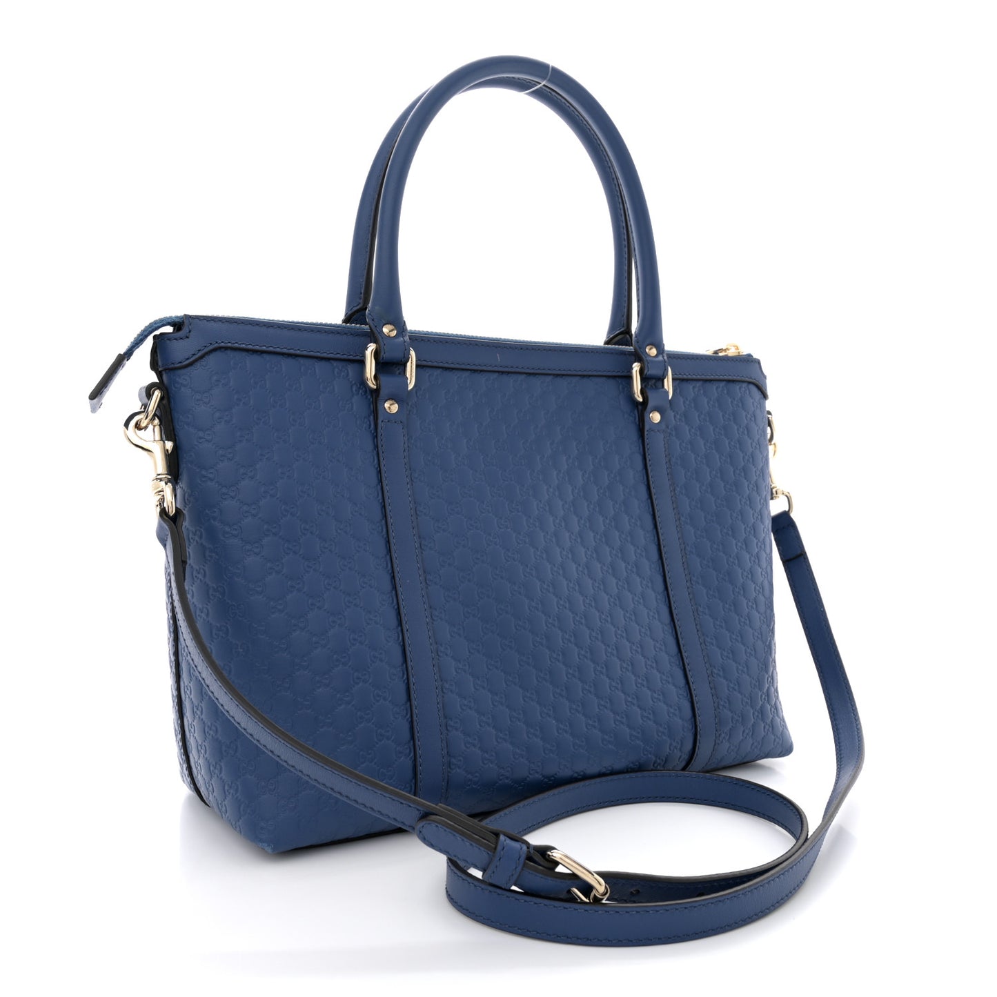 Soft Microguccissima Small Zippered Satchel Caspian