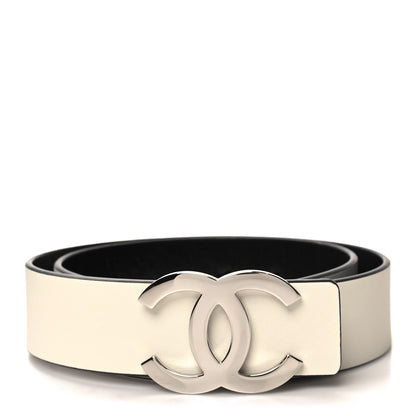 Chanel Calfskin CC Reversible Belt 75 30 Black White 1 of 6