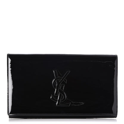 Saint Laurent Patent Monogram Large Belle De Jour Clutch Black 1 of 7