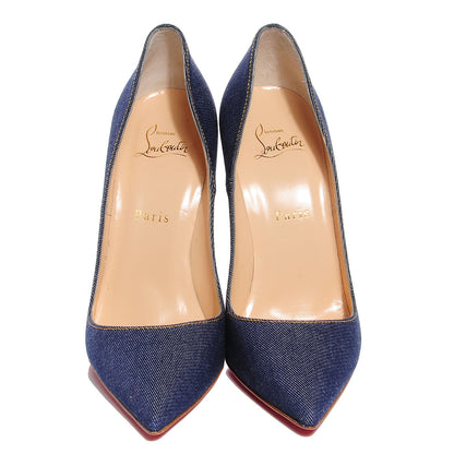 Christian Louboutin Denim Jazz Calf So Kate 120 Pumps 39 Blue White 2 of 7