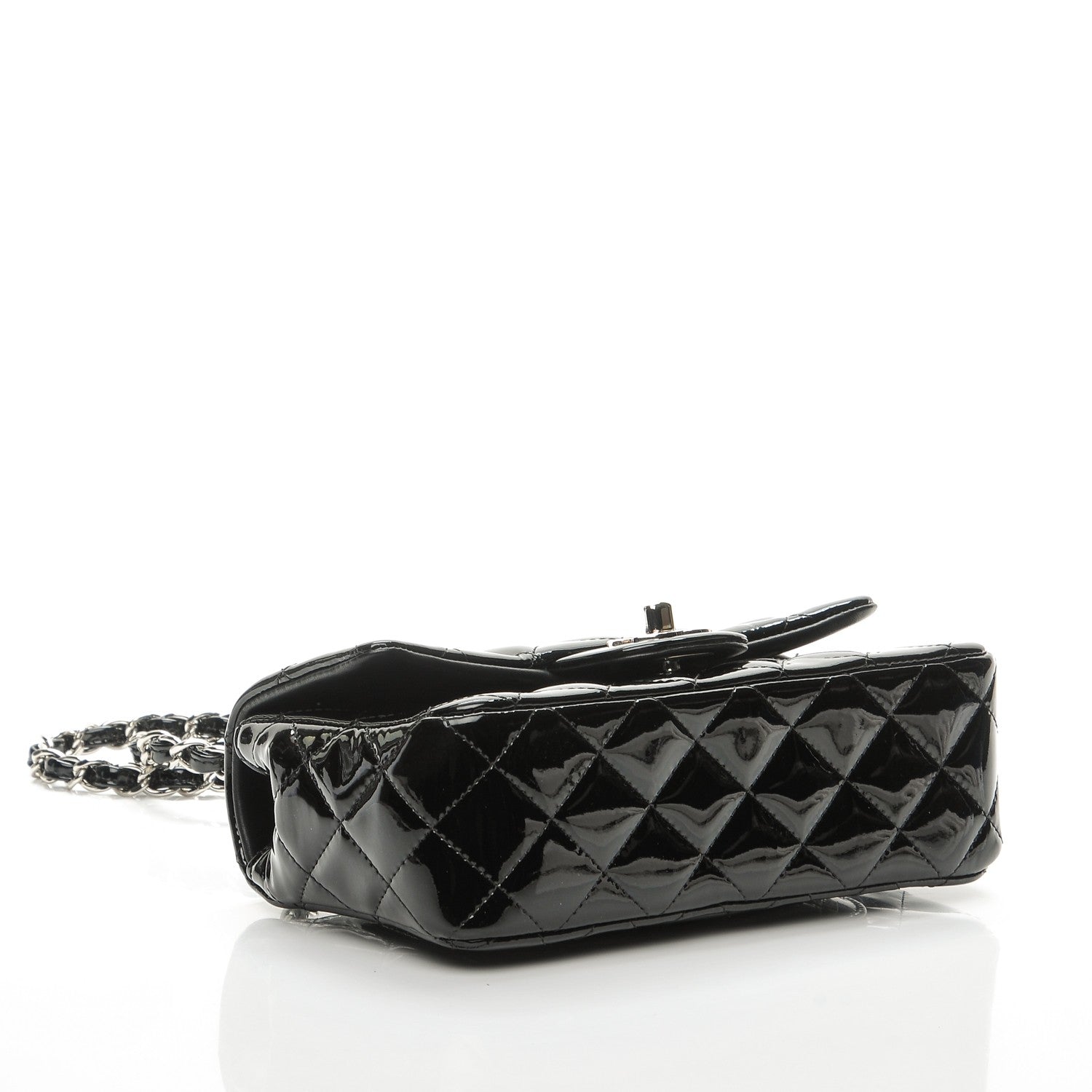 Chanel Patent Calfskin Quilted Mini Rectangular Flap Black 4 of 9