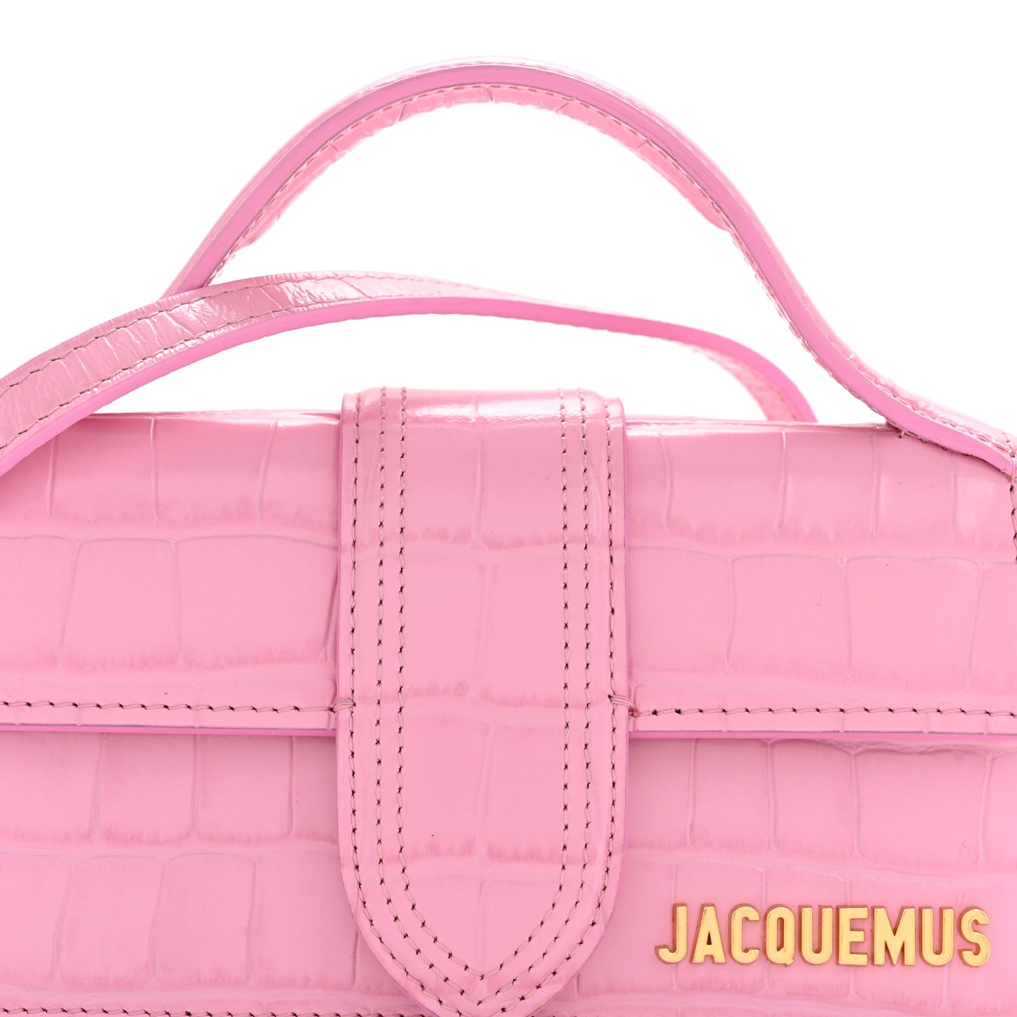 Calfskin Crocodile Embossed Le Bambino Pink