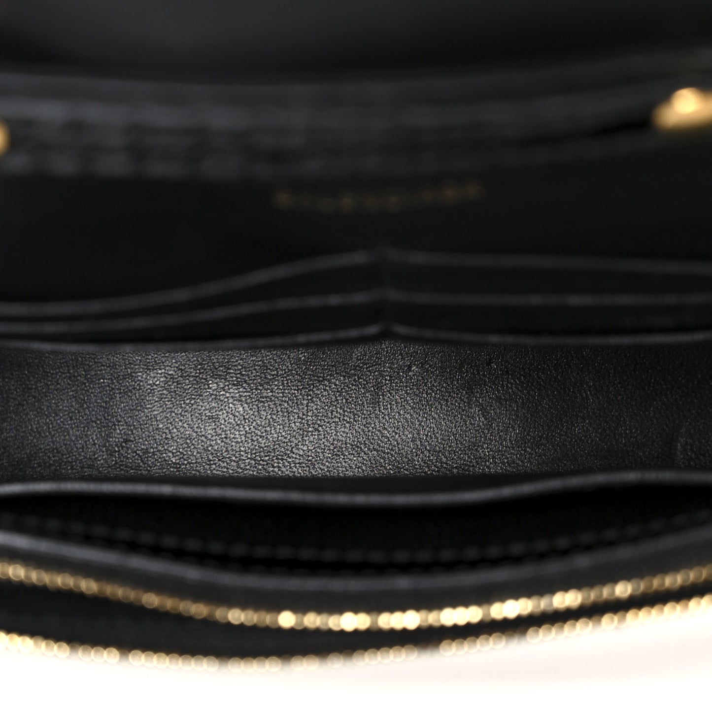 Shiny Calfskin Crocodile Embossed Hourglass Chain Bag Black