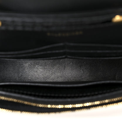 Balenciaga Shiny Calfskin Crocodile Embossed Hourglass Chain Bag Black 5 of 11