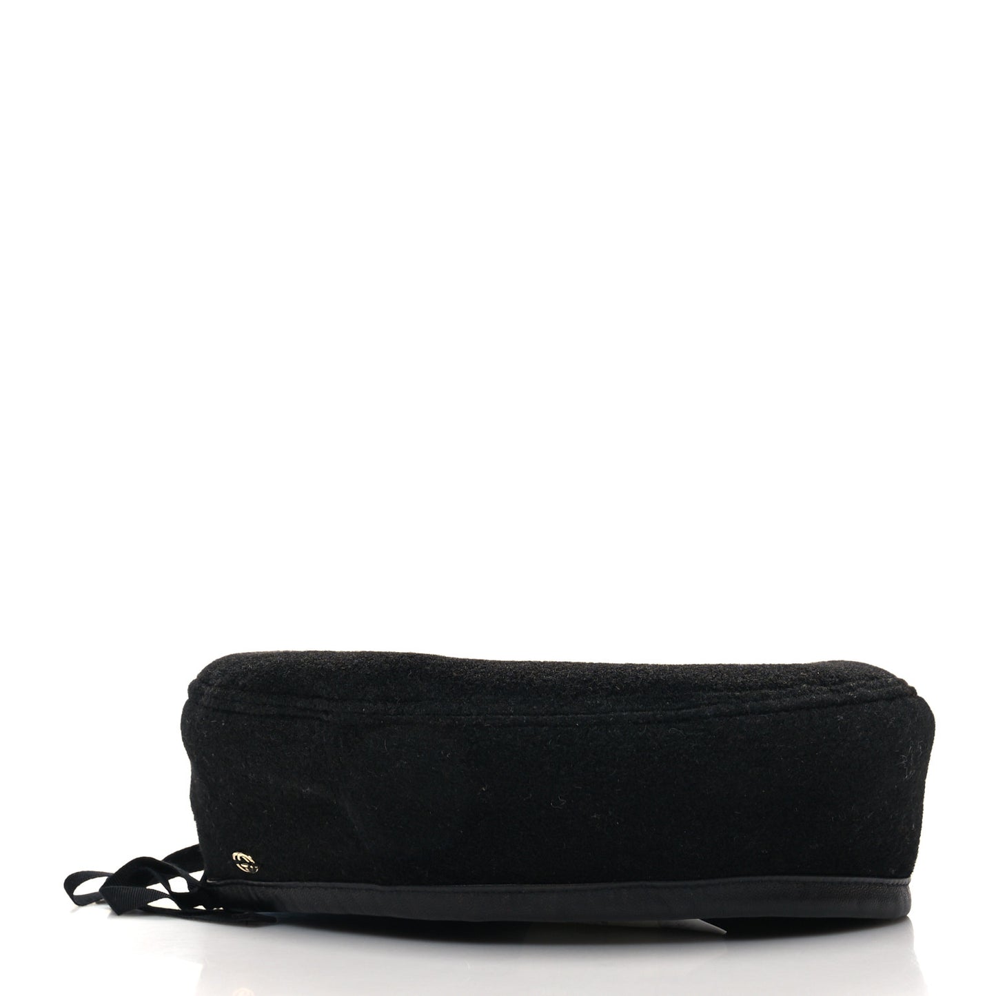 Felt Embroidered GG Patch Beret Hat M Black
