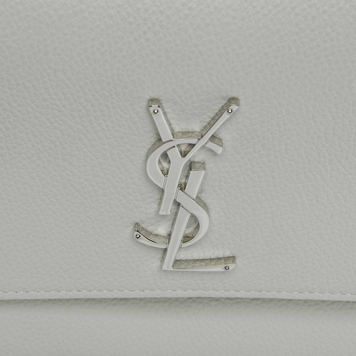 Grained Calfskin Medium Monogram Sunset Dove White