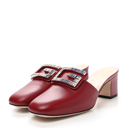 Gucci Malaga Kid Crystal Square G Madelyn Mules 38.5 Romantic Cerise 3 of 10