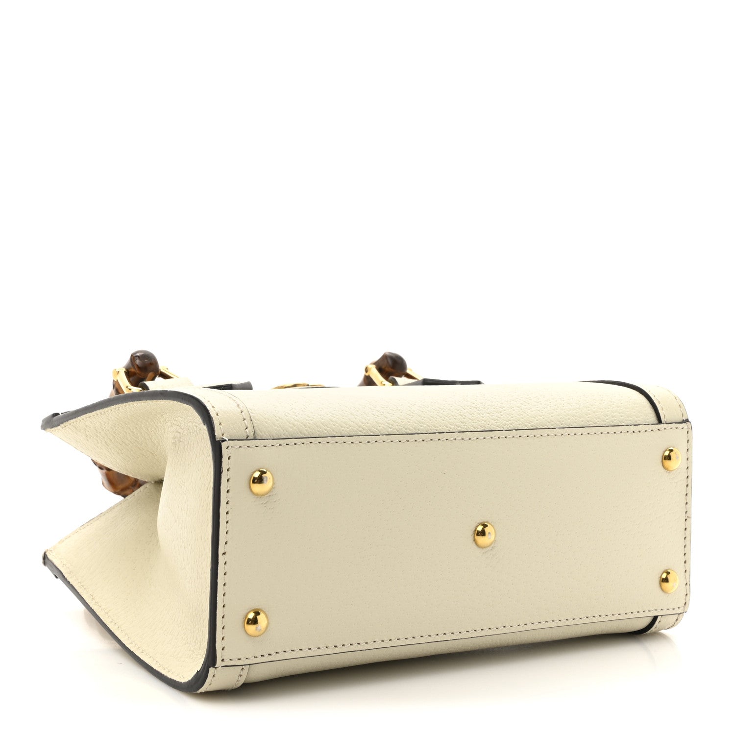 Gucci Textured Calfskin Web Mini Diana Tote Bag Mystic White 4 of 14