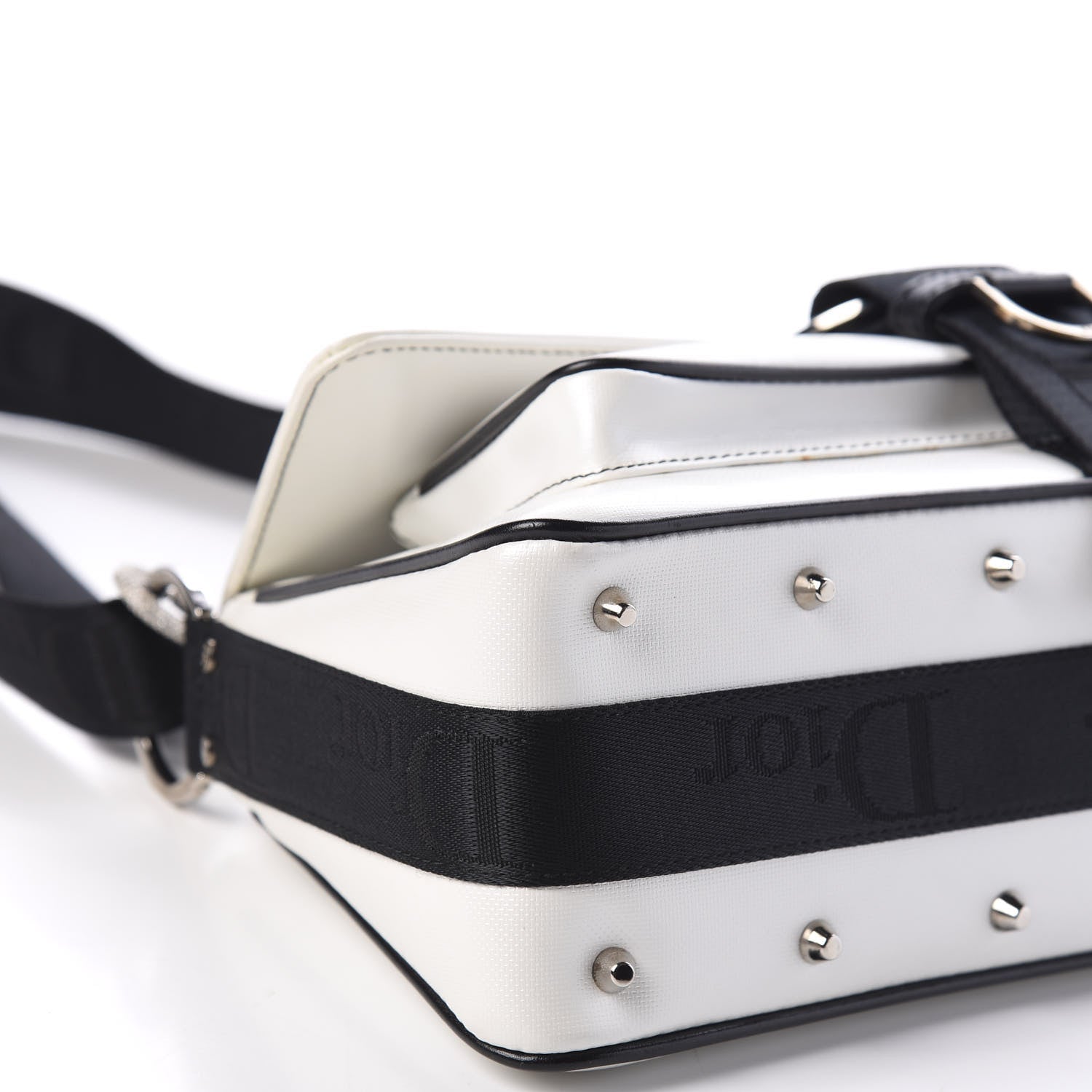 Christian Dior Coated Canvas Crystal Hardcore Bag White 4 of 10