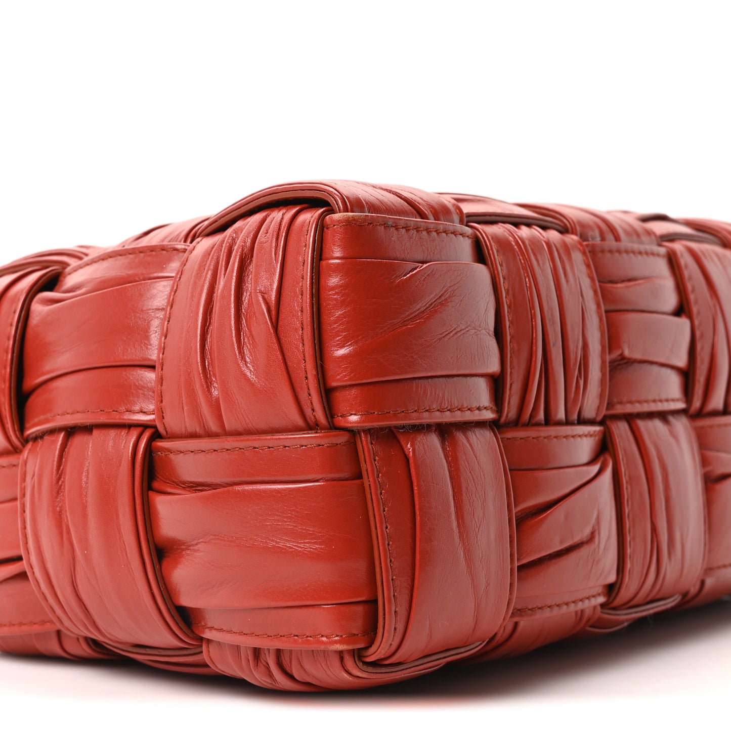 Calfskin Intreccio Plisse Camera Bag Syrup