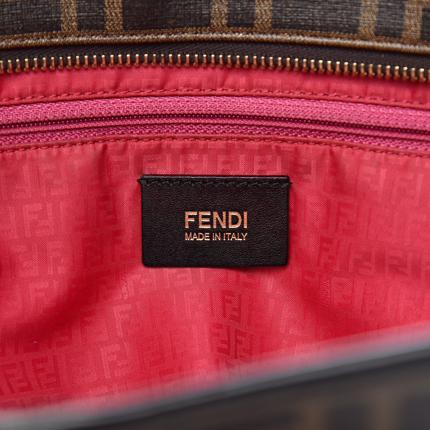 Fendi Zucca Spalmati Patent Baguette Print Medium Roll Tote Tobacco 6 of 14