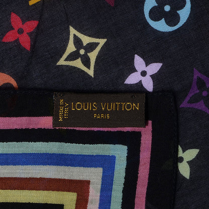 Louis Vuitton Cotton Multicolor Square Scarf Black 4 of 5